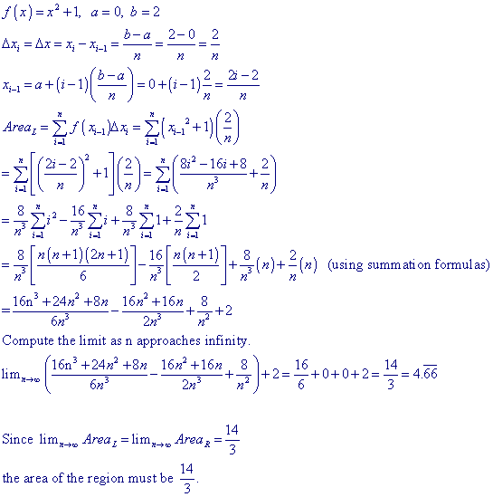 Riemann Sum Example Problem